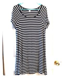 Navy striped shift dress. Worn once!!